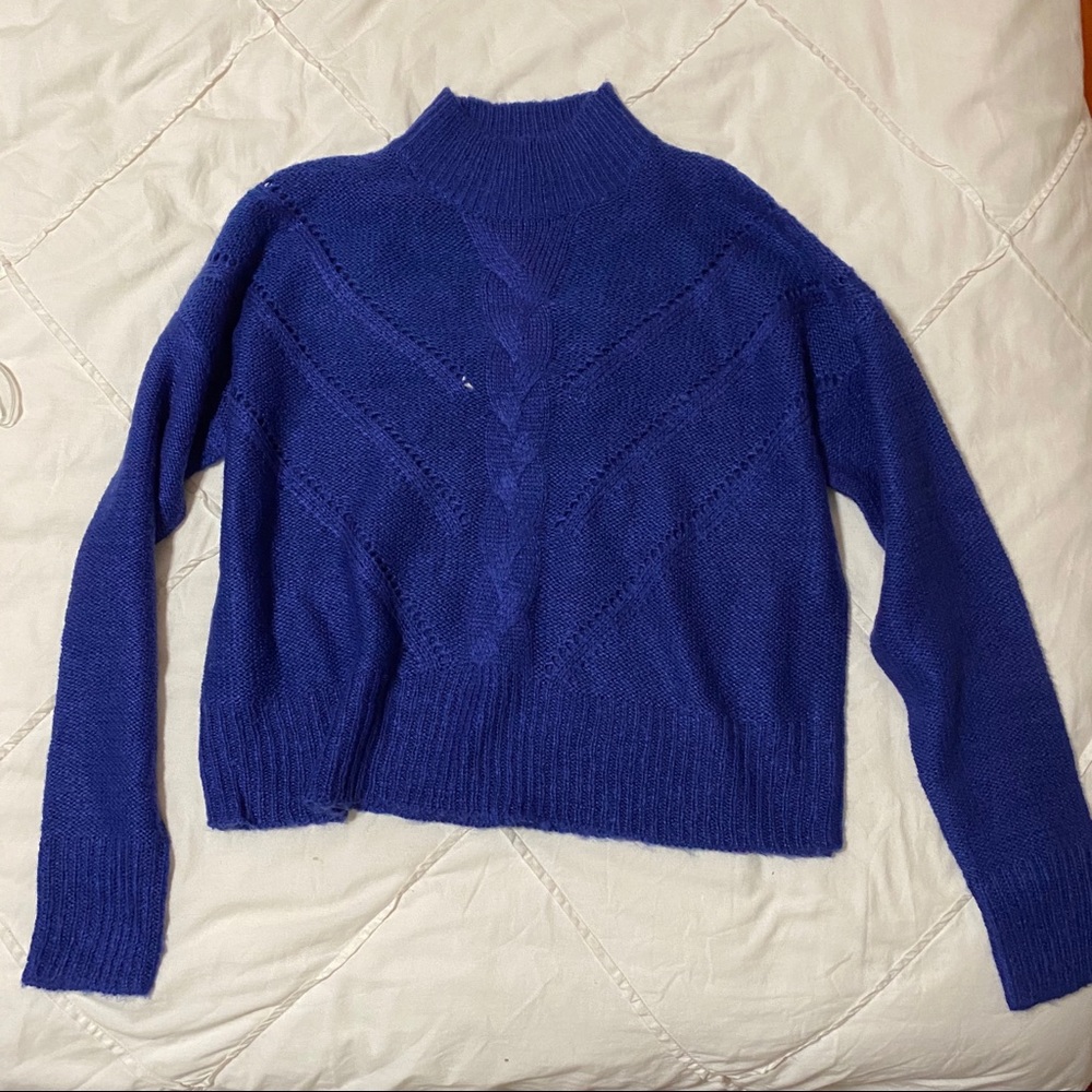 Blue Turtleneck Sweater